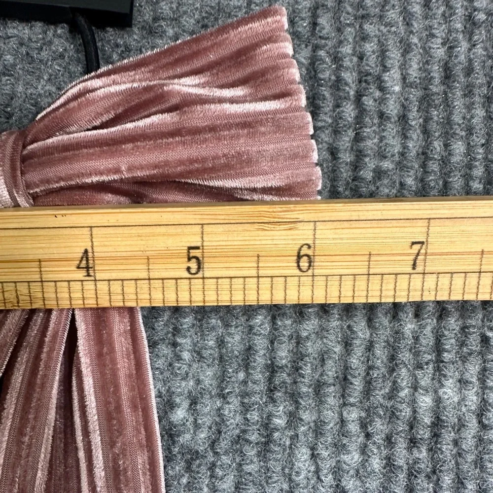 INC Pleated Velvet Bow Hair Tie Womens OS Pink New Large Romantic Accessory